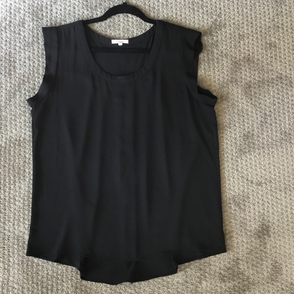 Pleione black chiffon top size large